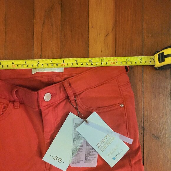 Zara Z1975 Slim Red Jeans BNWT sz 4 - Picture 5 of 8